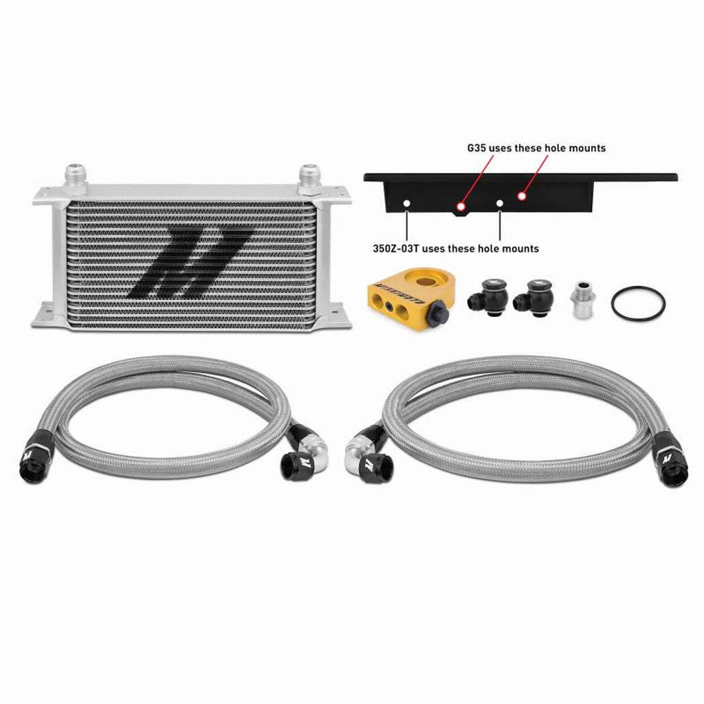 MISHIMOTO MMOC-350Z-03 Oil cooler kit for NISSAN Z33 350Z (Silver core with thermostat) Photo-2