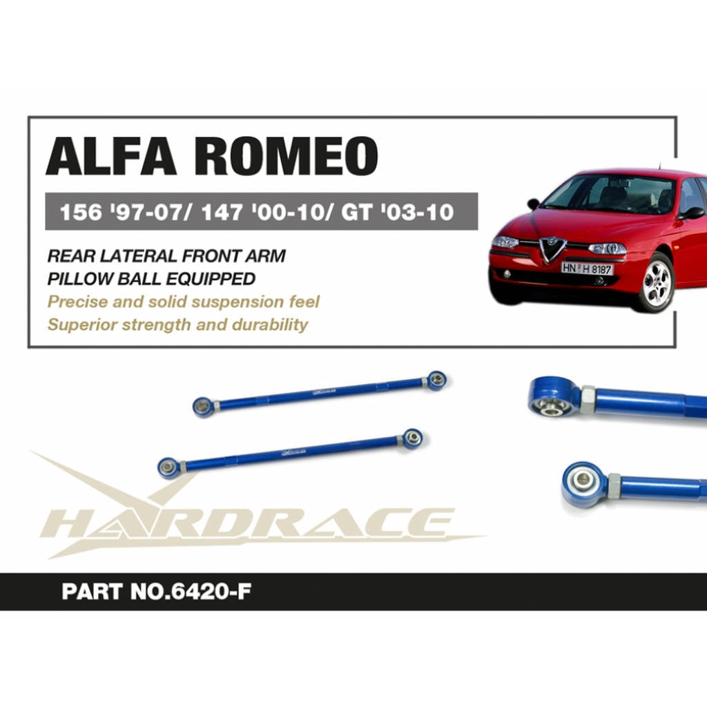 HARDRACE 6420-F REAR LATERAL FRONT ARM (PILLOW BALL) - 2PCS/SET ALFA ROMEO 156 '97-07/147 '00-10/GT '03-10 Photo-1