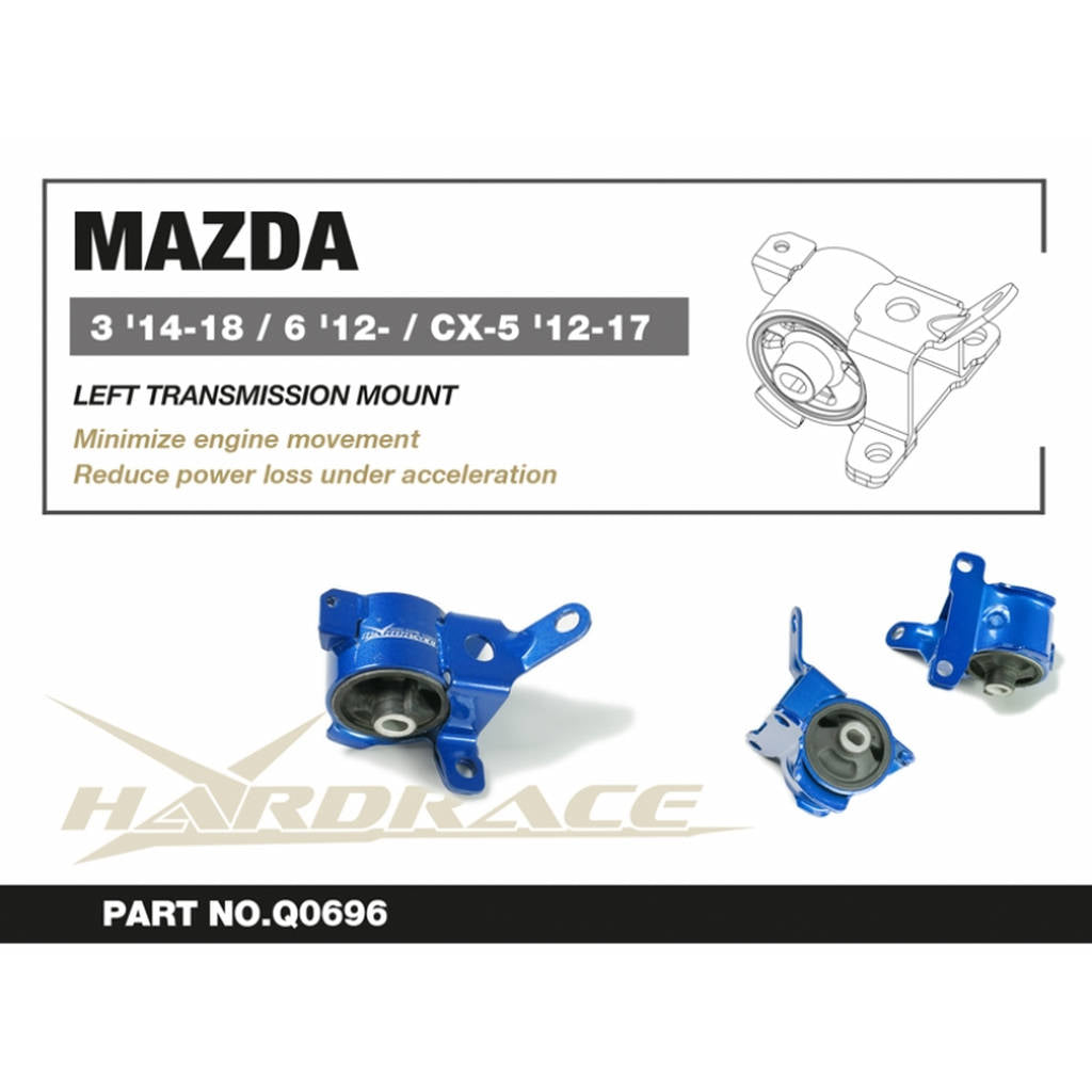 HARDRACE Q0696 LEFT TRANSMISSION MOUNT MAZDA 3 '14-18/6 '12-/CX-5 '12-17 Photo-1
