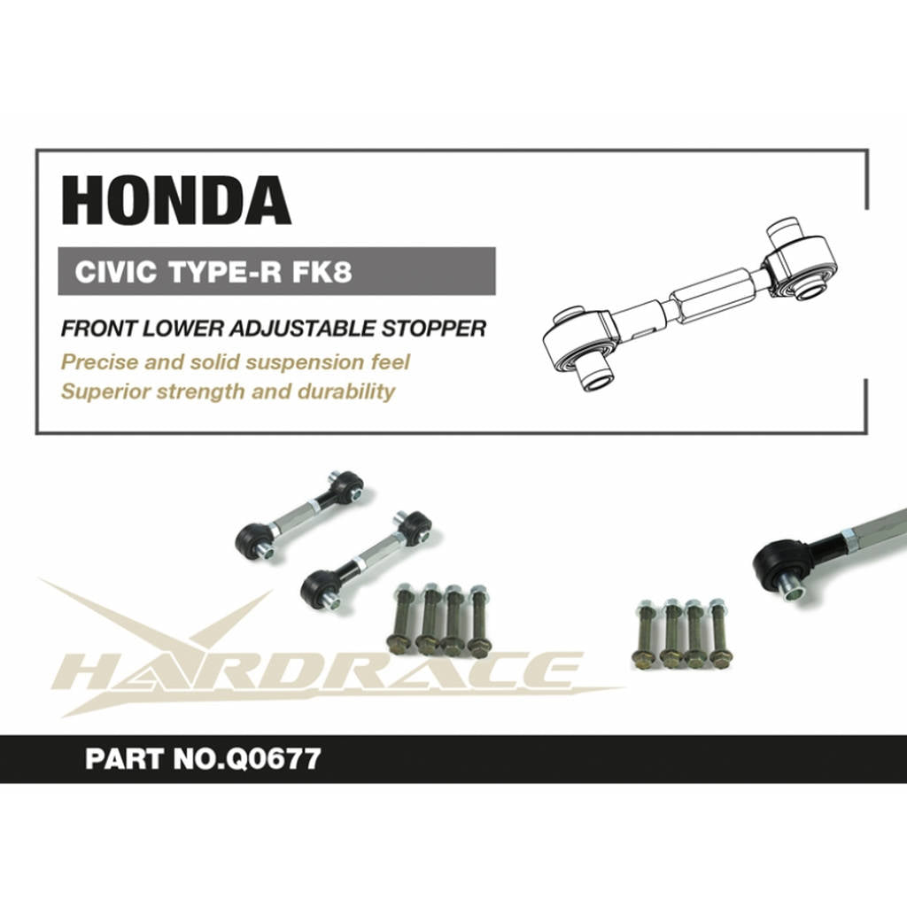 HARDRACE Q0677 FRONT LOWER ADJUSTABLE STOPPER HONDA CIVIC '17- FK8 TYPE-R Photo-1