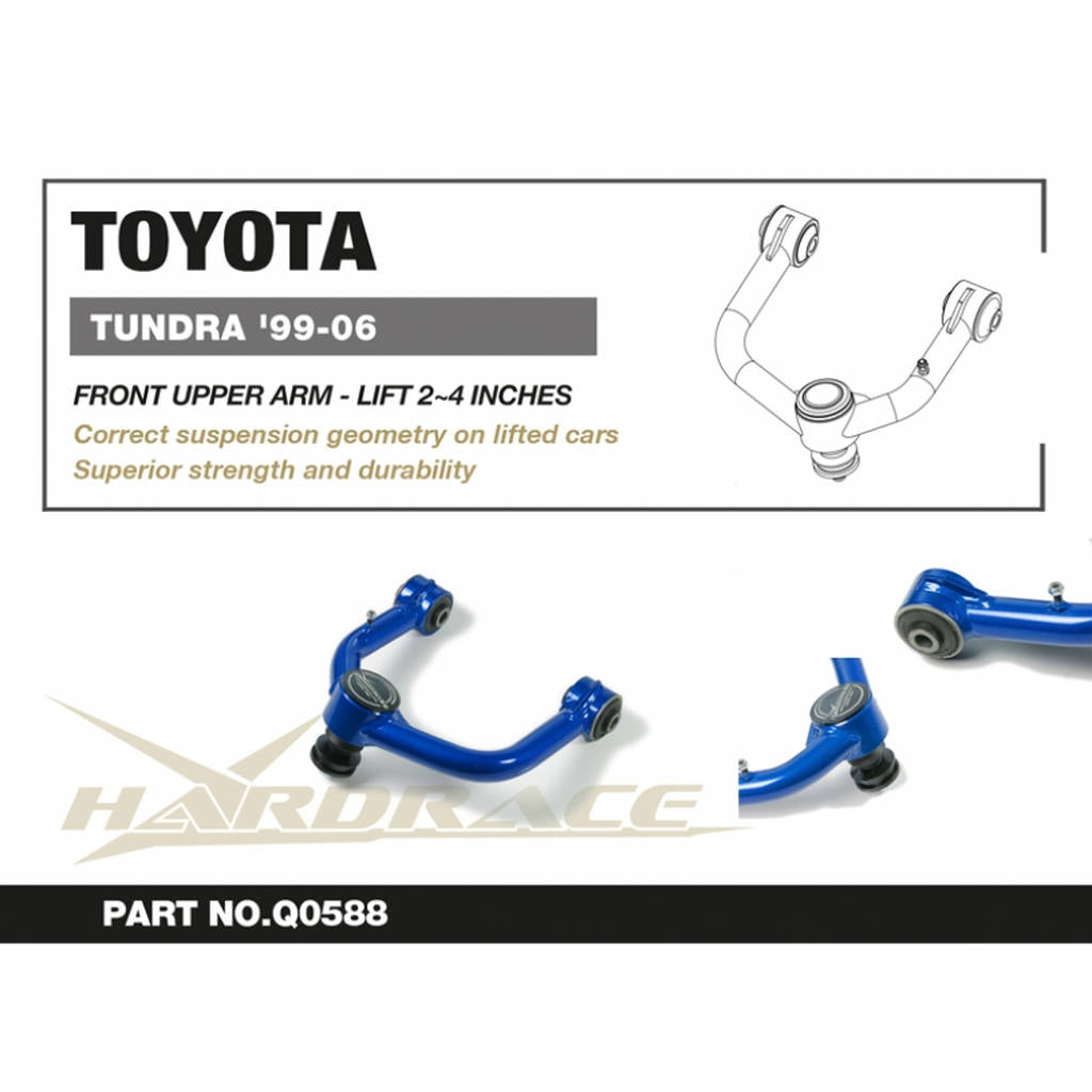 HARDRACE Q0588 FRONT UPPER ARM - LIFT 2~4 INCH TOYOTA TUNDRA '99-06 Photo-1