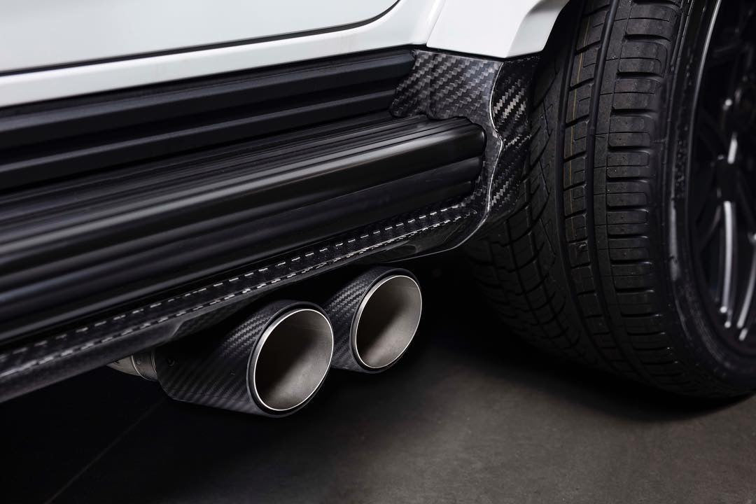 MILLTEK SSXMZ128 Cat Back Carbon JET-90 Trims (Re-uses OE Valve) MERCEDES-Benz G63S W463 4.0 Bi-Turbo V8 Photo-1