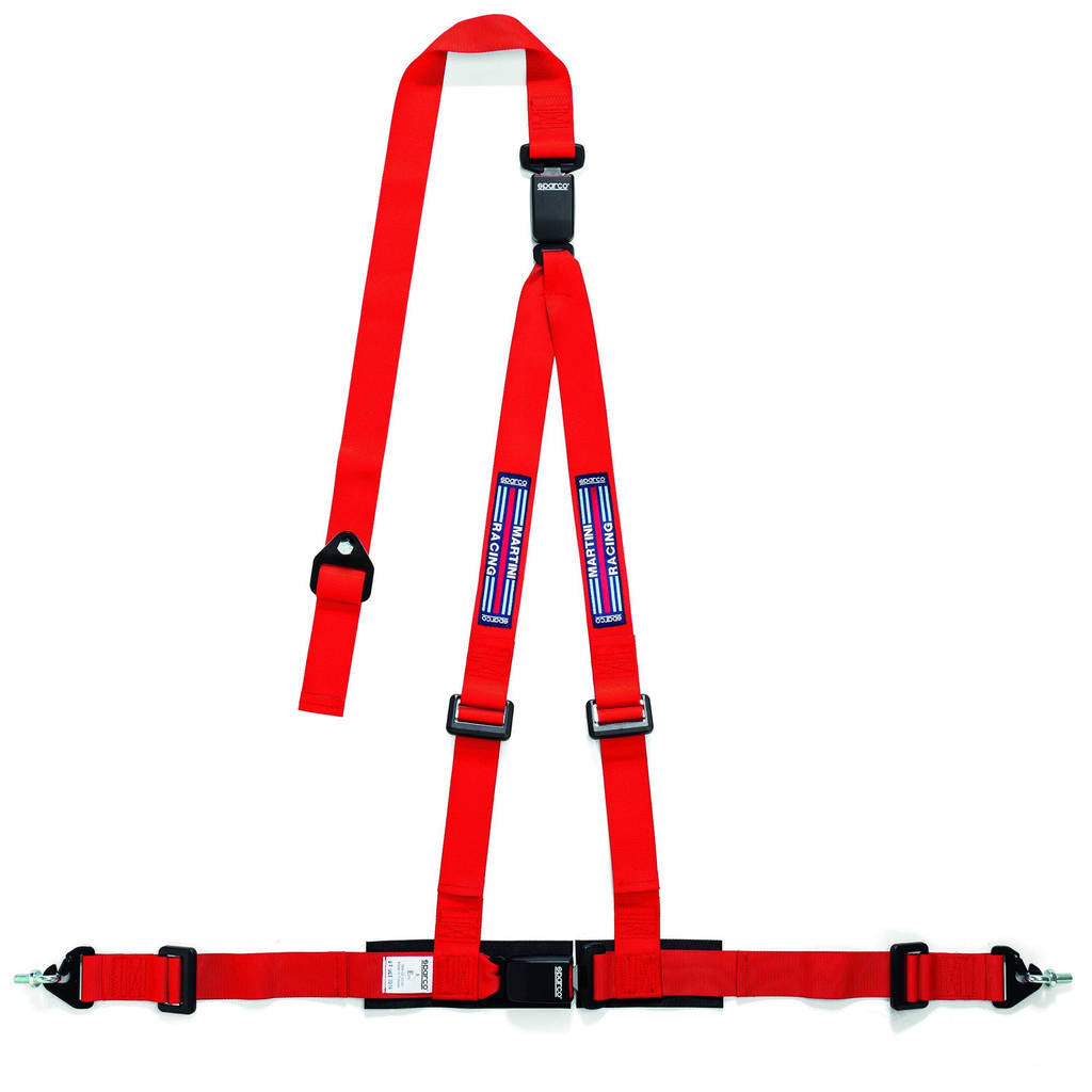 SPARCO 04608DF1MRRS Harness belts MARTINI RACING, 3 points, 2", ECE, snap on, red Photo-1