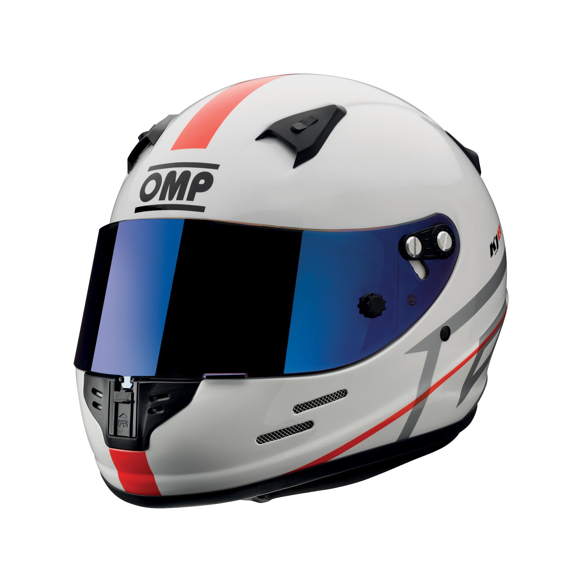OMP SC0-0790-B01-020-XS Full-Face Karting Helmet KJ8 Evo CMR, White (Iridium Visor), Size XS Photo-0