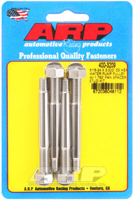 ARP 400-3209 5/16-24 X 3.000 SS hex water pump pulley w/ 1.750" fan spacer stud kit Photo-0