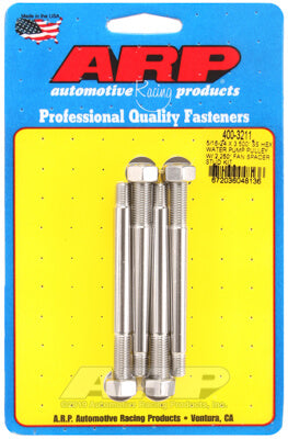 ARP 400-3211 Water Pump Pulley Stud Kit 5/16-24 X 3.500˝. ARP Stainless. polished. hex (fits 2.250˝ fan spacer) Photo-0