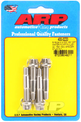ARP 400-3220 Water Pump Pulley Stud Kit 5/16-24 X 2.000˝. ARP Stainless. polished. 12pt (fits 0.750˝ fan spacer) Photo-0