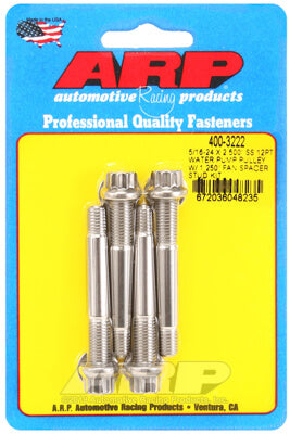 ARP 400-3222 Water Pump Pulley Stud Kit 5/16-24 X 2.500˝. ARP Stainless. polished. 12pt (fits 1.250˝ fan spacer) Photo-0