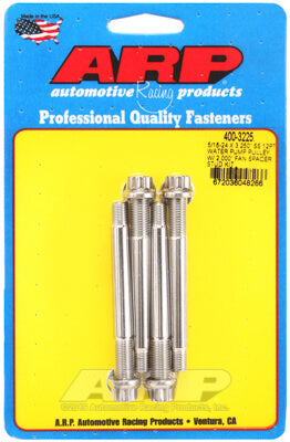 ARP 400-3225 Water Pump Pulley Stud Kit 5/16-24 X 3.250˝. ARP Stainless. polished. 12pt (fits 2.000˝ fan spacer) Photo-0