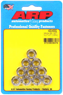 ARP 400-8332 Nut Kit 3/8-24 SS 12pt Photo-0
