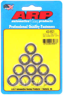 ARP 400-8521 Washer Kit M10 ID .750" OD chamfered stainless washers Photo-0