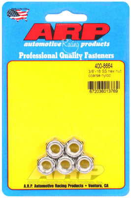 ARP 400-8664 Nut Kit 3/8"-16 SS coarse nyloc hex Photo-0