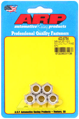ARP 400-8764 Nut Kit 3/8"-24 SS fine nyloc hex Photo-0