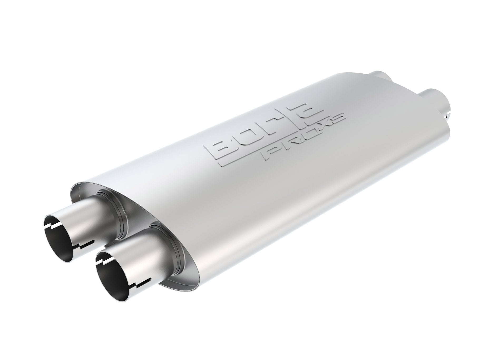 BORLA 400492 UNIVERSAL Performance Muffler, oval, silver ProXS, dual In / Out 2.25" (57 mm) Photo-0