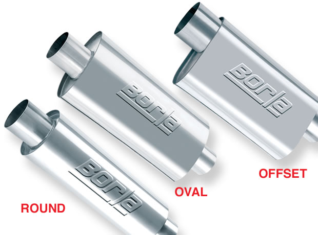 BORLA 40086 XR-1® Sportsman 3.5" Center-Center 15"x5" Round - Racing Muffler Photo-0