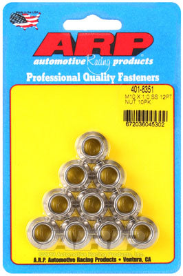 ARP 401-8351 Nut Kit M10 X 1.0 SS 12pt Photo-0