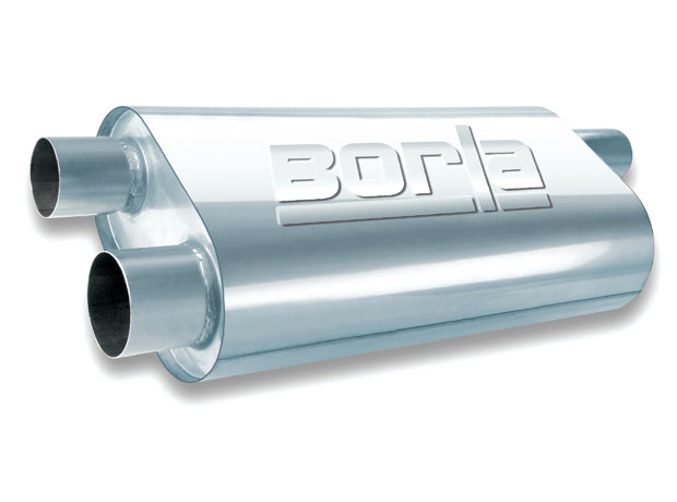 BORLA 40477 Transverse Flow - Single 2.5" Inlet-Dual 2.5" Outlet 19"x5.5"x10.25" Photo-0