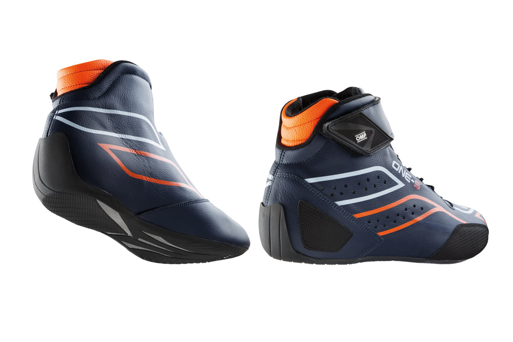 OMP IC0-0822-A01-249-37 (IC/82224937) ONE-S my2020 Racing shoes, FIA 8856-2018, navy blue/orange, size 37 Photo-1
