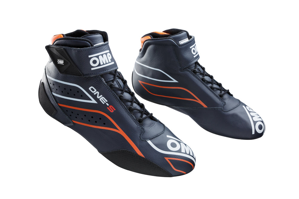 OMP IC0-0822-A01-249-38 (IC/82224938) ONE-S my2020 Racing shoes, FIA 8856-2018, navy blue/orange, size 38 Photo-0