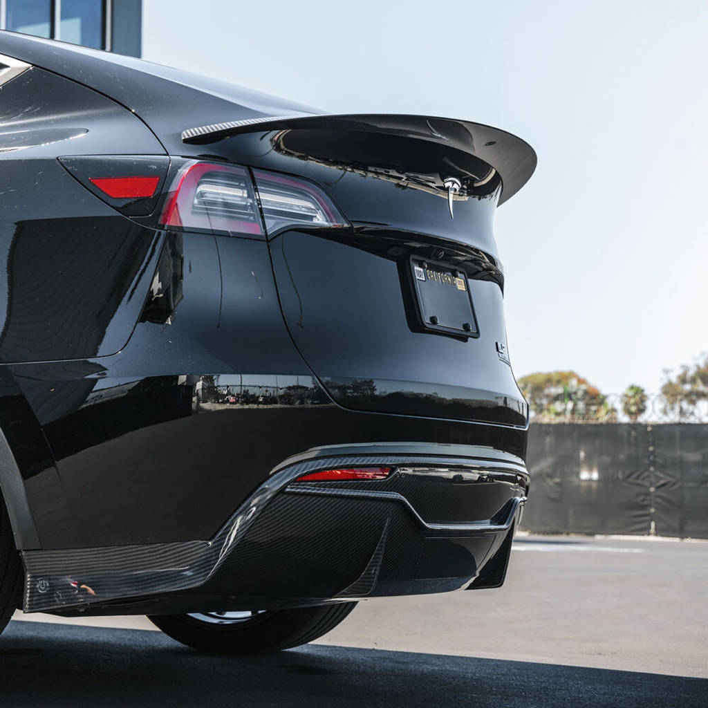 UNPLUGGED PERFORMANCE UP-MY-325-1.1 High Efficiency Trunk Spoiler, Autoclaved Dry Carbon, Gloss Clear for TESLA Model Y Photo-0