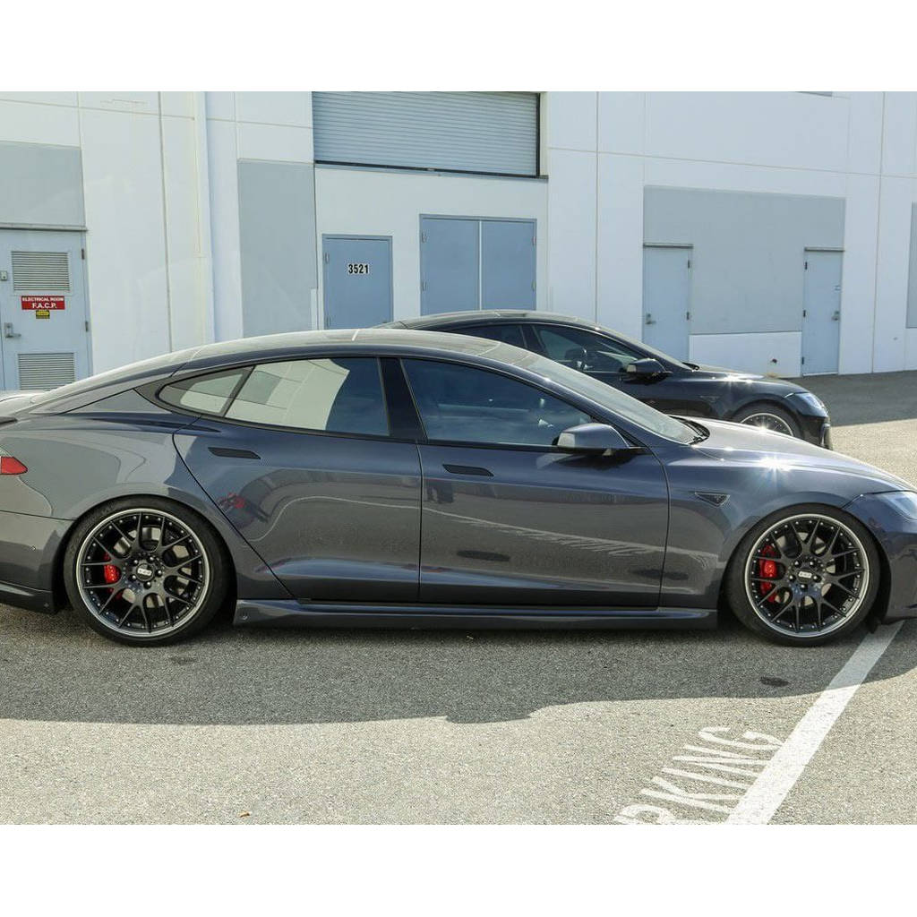 UNPLUGGED PERFORMANCE UP-MS-104-1.1 Side Skirt Set, Urethane, Unpainted for TESLA Model S Photo-1
