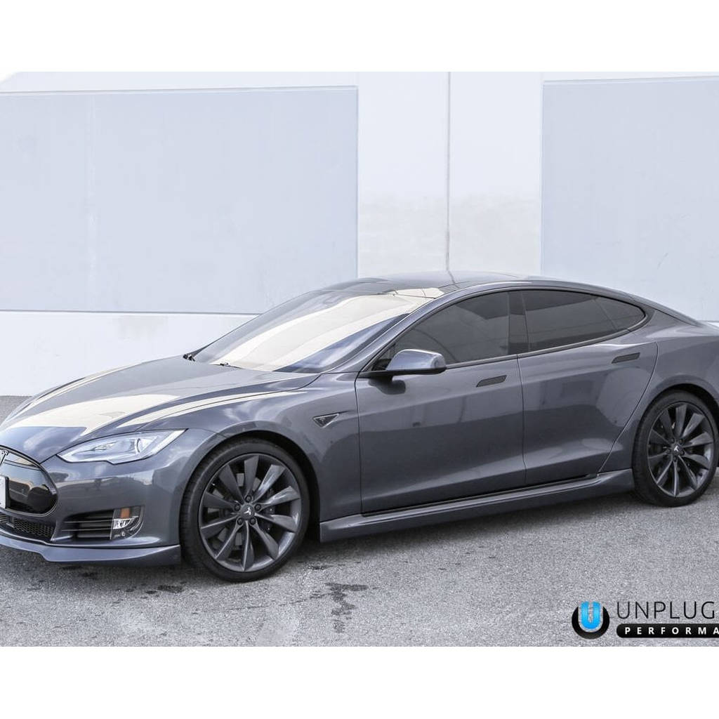 UNPLUGGED PERFORMANCE UP-MS-101-1.1 Front Spoiler and Diffuser System, Urethane Unpainted for TESLA Model S Pre-2016.5 Photo-1