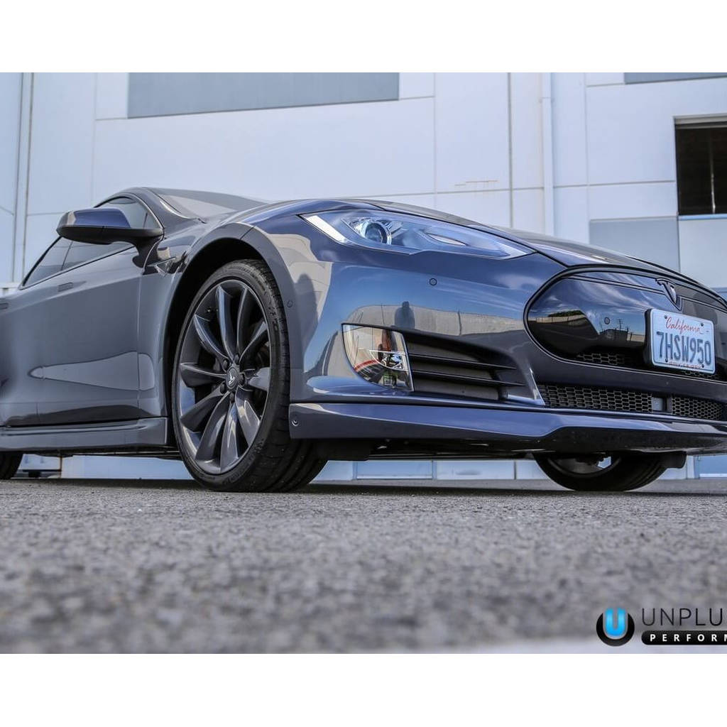 UNPLUGGED PERFORMANCE UP-MS-101-1.1 Front Spoiler and Diffuser System, Urethane Unpainted for TESLA Model S Pre-2016.5 Photo-2