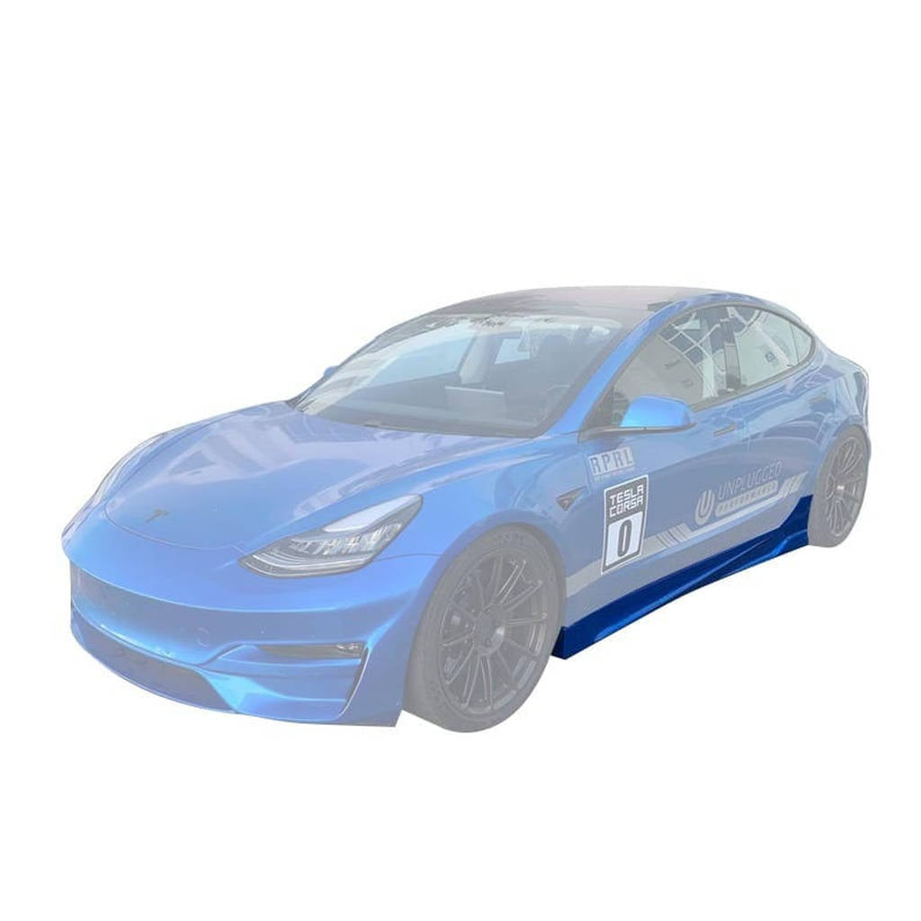UNPLUGGED PERFORMANCE UP-M3-303-2.1 Ascension Side Skirts, Autoclaved Dry Carbon, Gloss Clear for TESLA Model 3 Photo-0