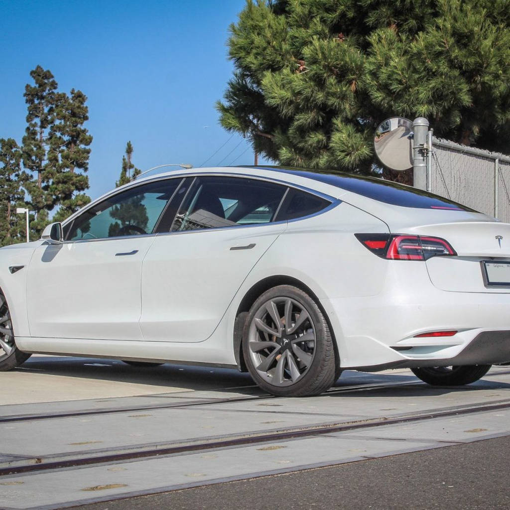 UNPLUGGED PERFORMANCE UP-M3-304-4.1 Ascension Rear Bumper - Optional Ascension-R Rear Diffuser Fins, Dry Carbon Gloss Clear for TESLA Model 3 Photo-3