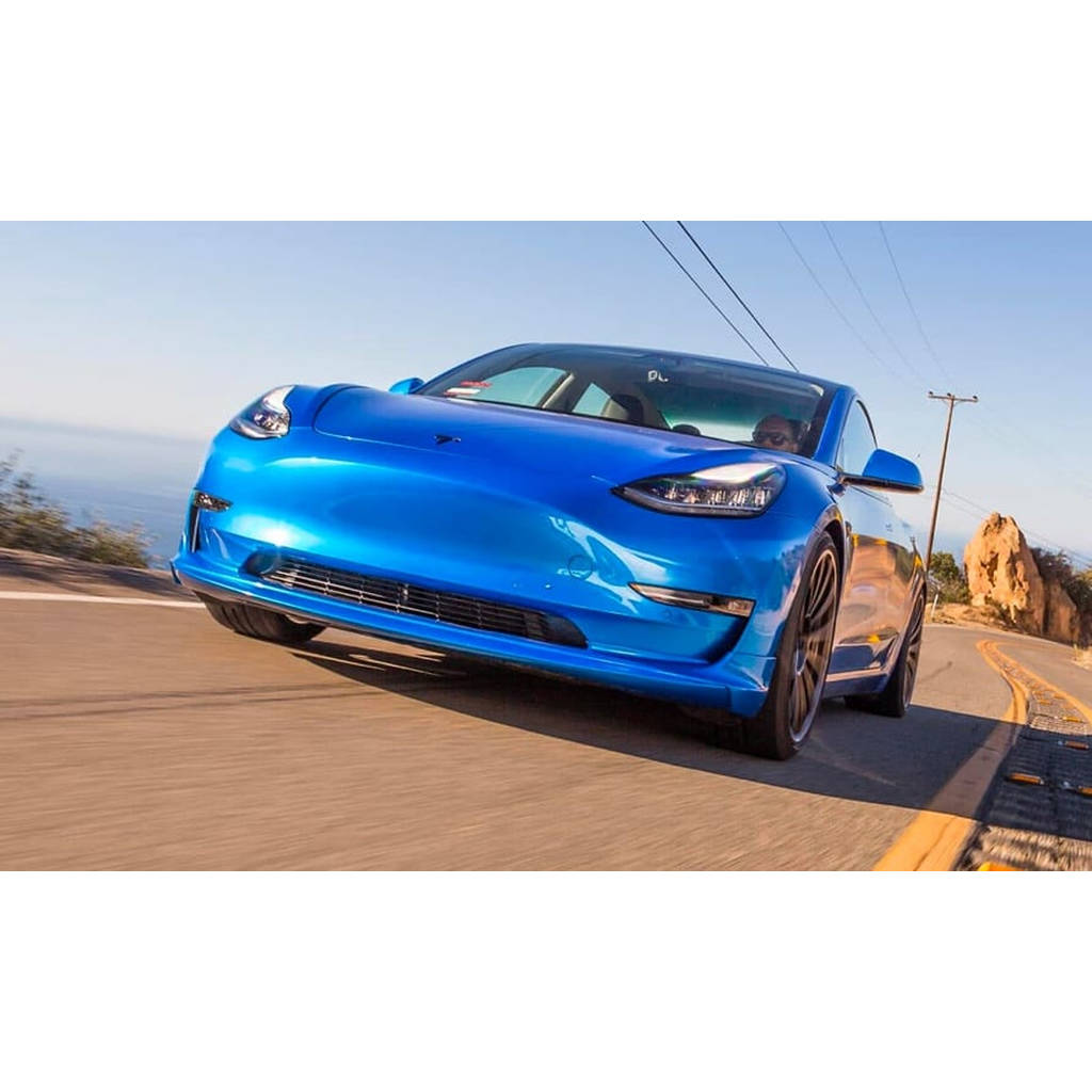 UNPLUGGED PERFORMANCE UP-M3-301-6.1 Front Lip Spoiler, Painted Silver Metallic for TESLA Model 3 Photo-1