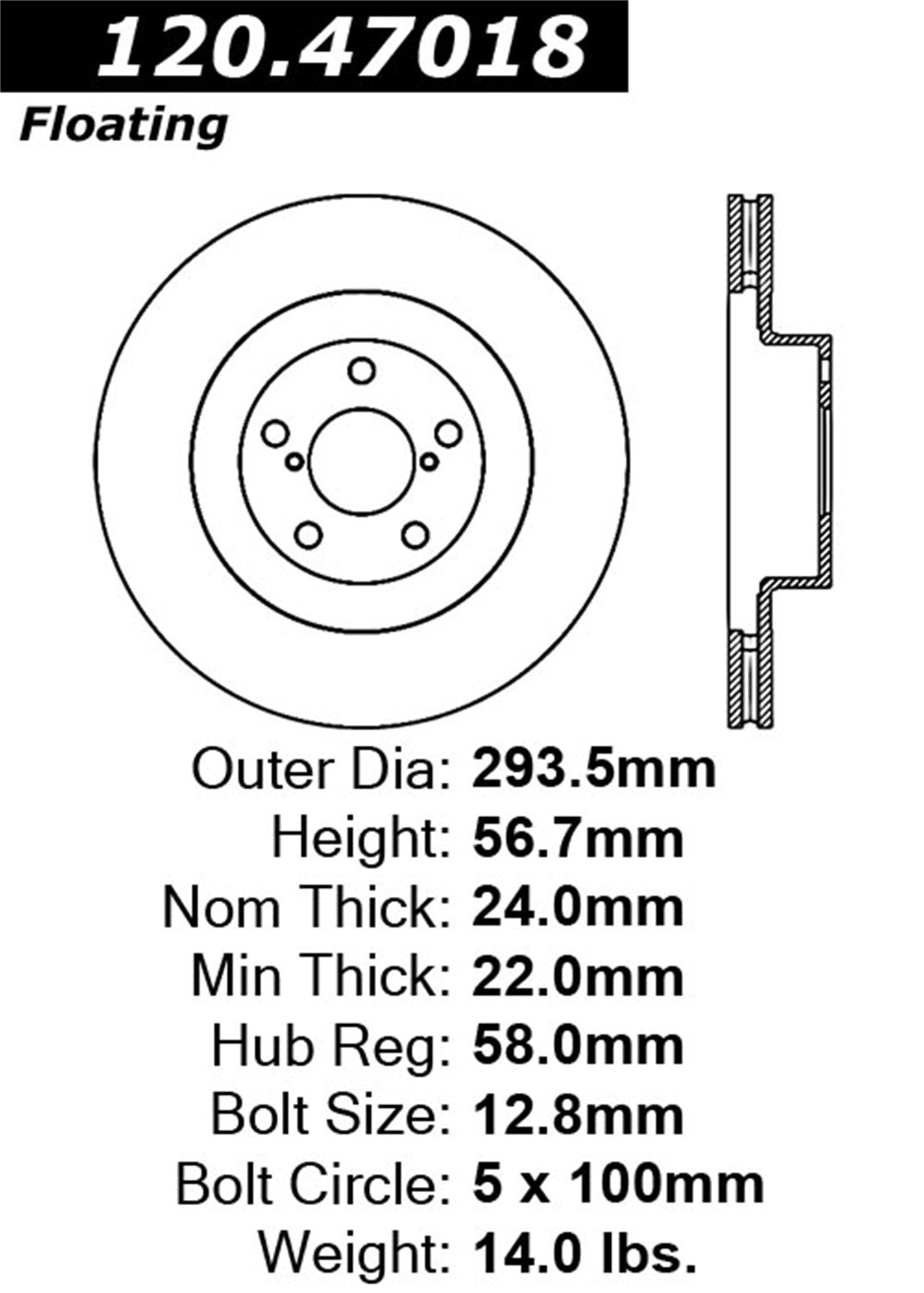 STOPTECH 126.47018SR Front StopTech Sport Slotted Rotor Right SUBARU Forester/Impreza 02-10 WRX Photo-1