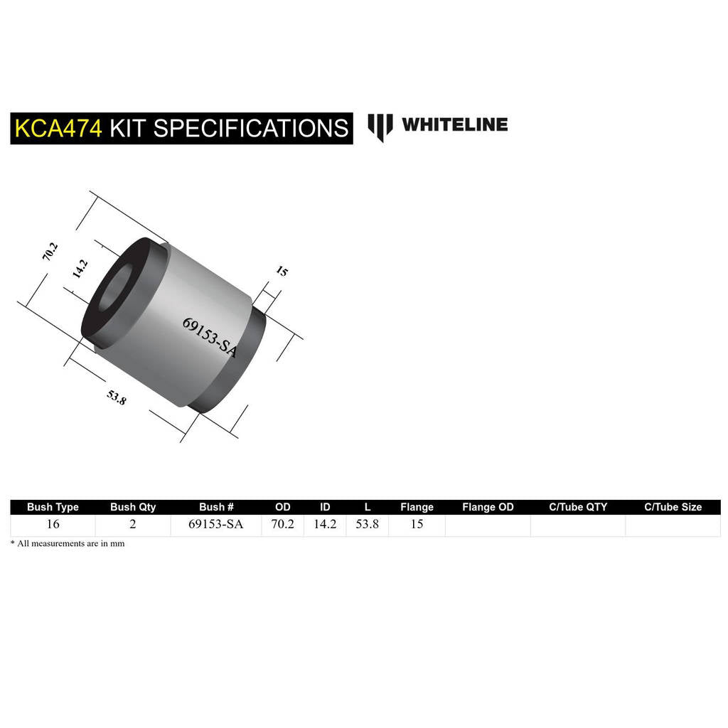 WHITELINE KCA474 Front Lower - Inner Rear Caster/Anti Lift Kit for Hyundai Veloster/Elantra Photo-5