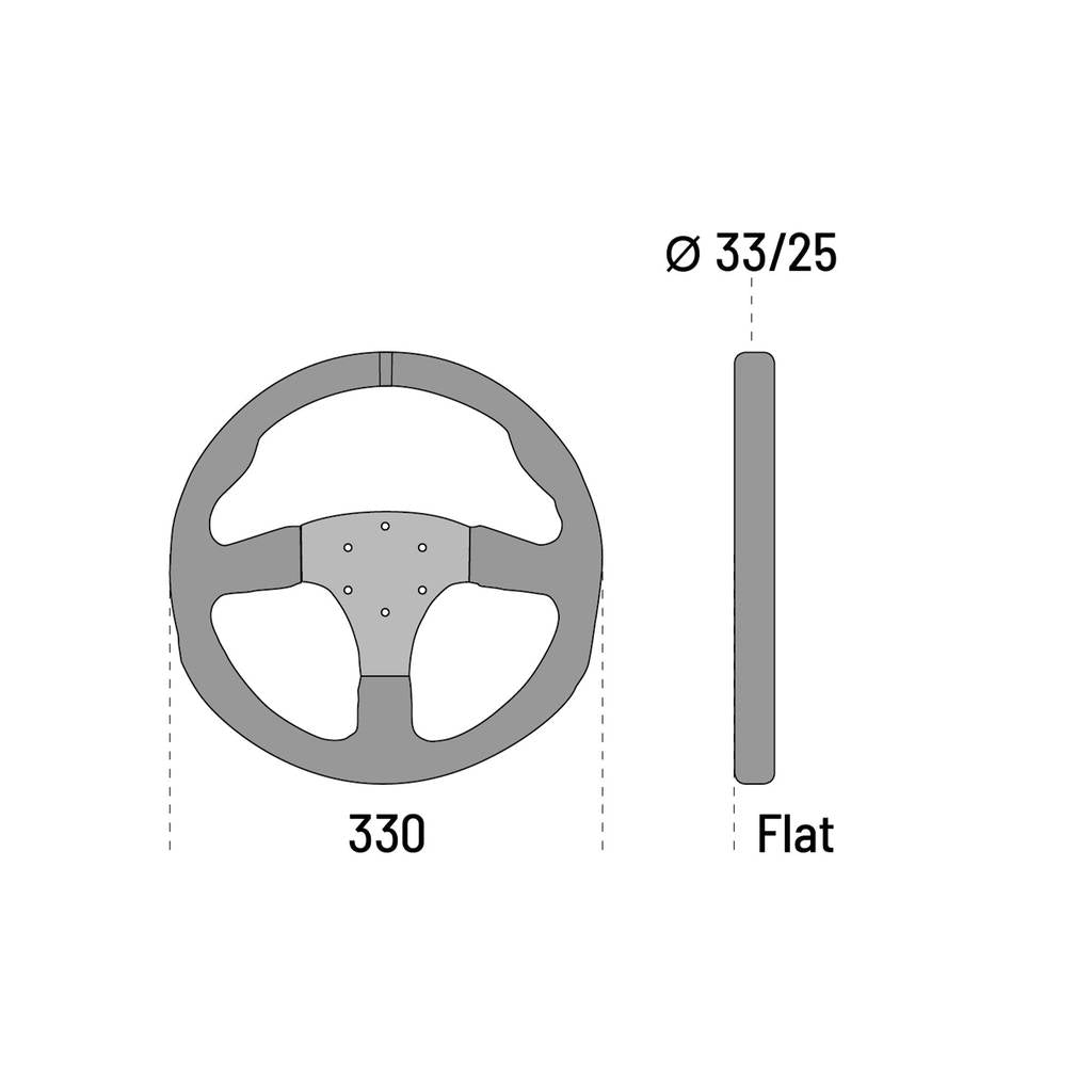 SPARCO 015R330CSO Steering wheel R330, suede, black, diam. 330 mm, flat Photo-1