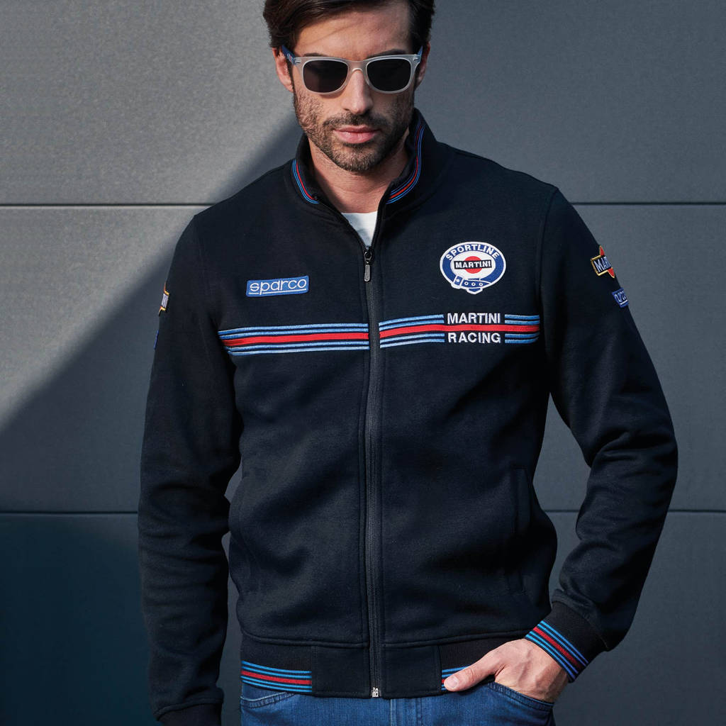 SPARCO 01278MRNR2M Sweatshirt FULL ZIP MARTINI RACING, black, size M Photo-2