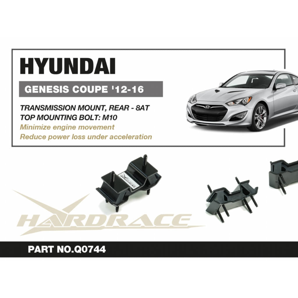 HARDRACE Q0744 HYUNDAI GENESIS COUPE '12-16 8AT TRANS. MOUNT. REAR - 1PCS/SET TOP MOUNTING BOLT : M10 Photo-1