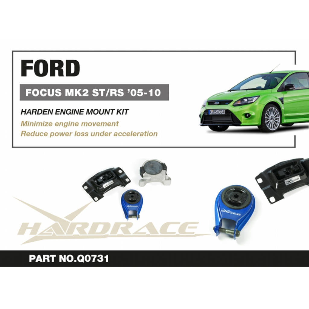 HARDRACE Q0731 FORD FOCUS MK2 ST/RS HARDEN ENGINE MOUNT KIT - 3PCS/SET Photo-1