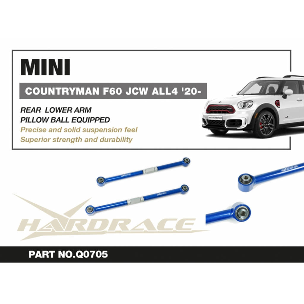 HARDRACE Q0705 MINI CLUBMAN F54/ COUNTRYMAN F60 JCW ALL4 '19 REAR LOWER ARM (PILLOW BALL) - 2PCS/SET Photo-1