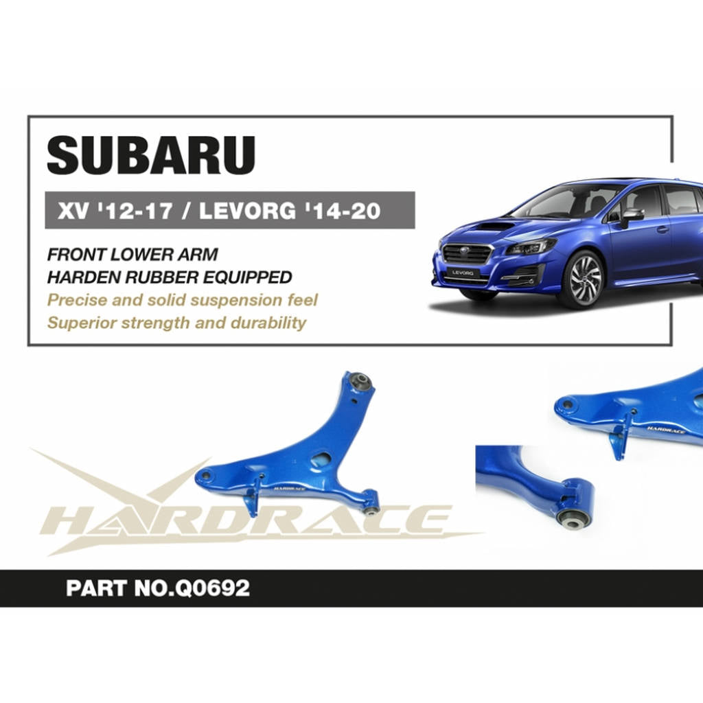 HARDRACE Q0692 SUBARU LEVORG '14-20/ XV '12-17 FRONT LOWER ARM (HARDEN RUBBER) - 2PCS/SET Photo-1