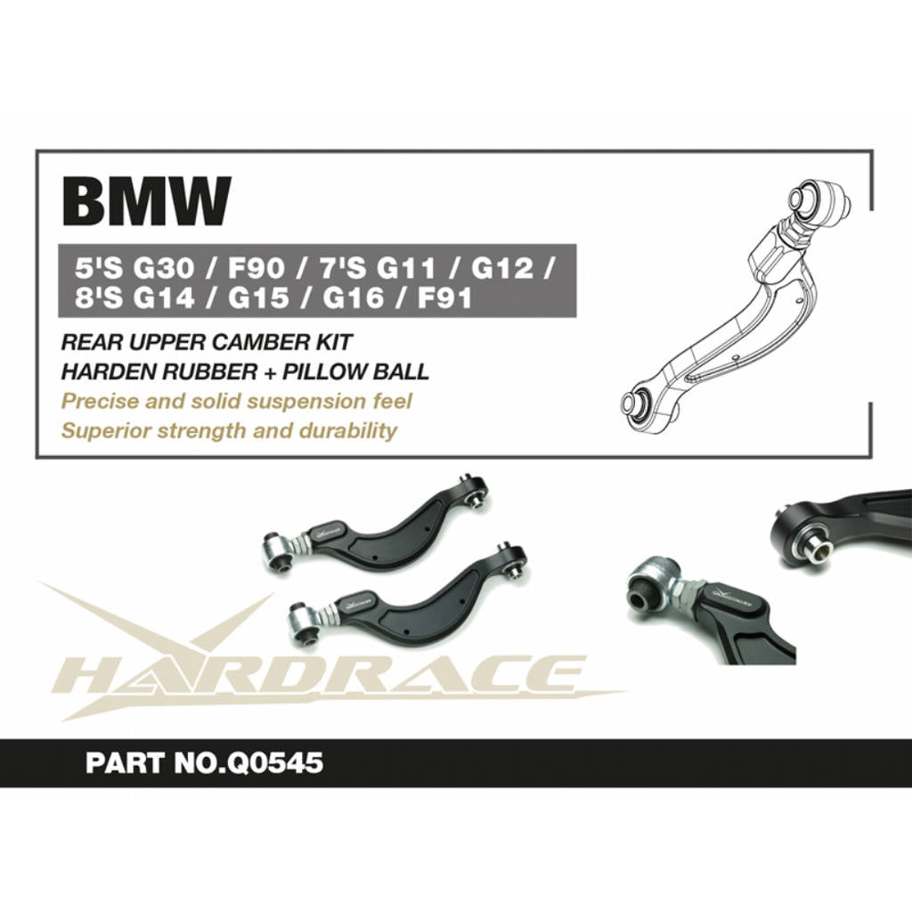 HARDRACE Q0545 BMW 5'S G30/7'S G11/G12/ 8'S G14/G15/G16 REAR UPPER CAMBER KIT (HARDEN RUBBER + PILLOW BALL) - 2PCS/SET Photo-2
