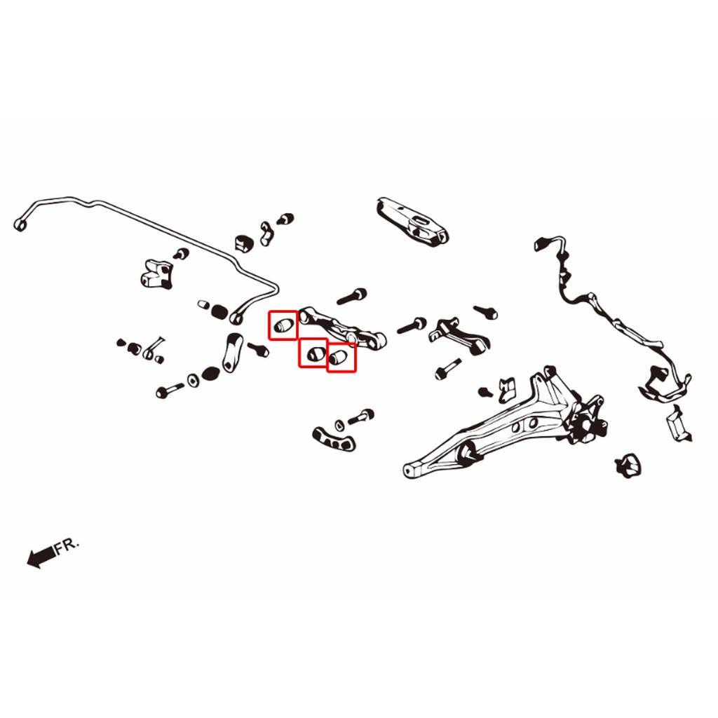 HARDRACE 6413 HONDA DC2/RS/LS/SE/GS/GS-R REAR LOWER ARM BUSHING (HARDEN RUBBER) 6PCS/SET Photo-1
