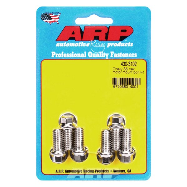 ARP 430-3102 Motor Mount Bolt Kit for Chevrolet V6 & V8 mount to block. hex Photo-0