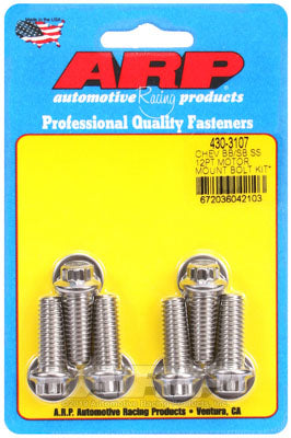 ARP 430-3107 Motor Mount Bolt Kit for Chevrolet V6 & V8 mount to block w/ energy suspension mounts. 12pt Photo-0
