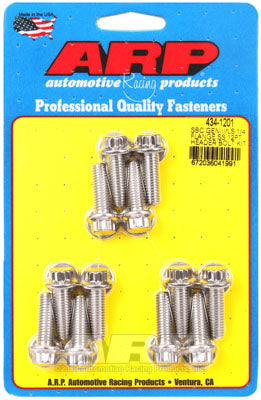 ARP 434-1201 Header Bolt & Stud Kit for Chevrolet LS Gen III/IV. 1/4˝ wide flange. 0.984˝ UHL. ARP Stainless. 12pt Photo-0