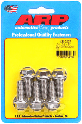 ARP 434-3102 Motor Mount Bolt Kit for Chevrolet LS. mount bracket to block. 6pc.. ARP Stainless. hex Photo-0