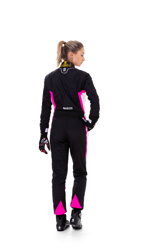 SPARCO 002341LNRBF120 KERB YOUTH GIRL Kart suit, CIK, black/white/magenta, size 120 Photo-2