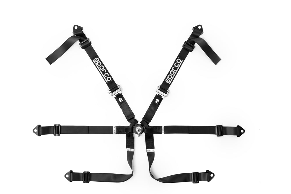 SPARCO 04823HNR Harness belts PRIME F3, 2", 6 point, formula, HANS, FIA 8853-2016, black Photo-0