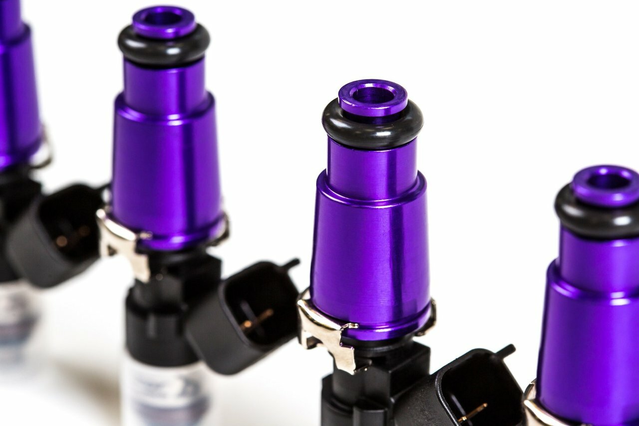INJECTOR DYNAMICS 1050.60.14.14.6 ID1050x, for BMW E36 M3, 14mm (purple) adaptors, set of 6. Photo-0
