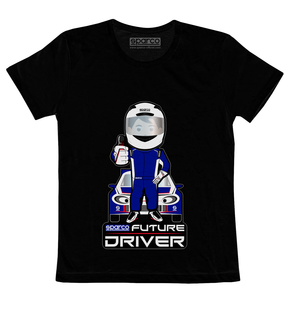 SPARCO 017013NR0708 T-shirt children's FUTURE DRIVER, black size 7-8 years Photo-0
