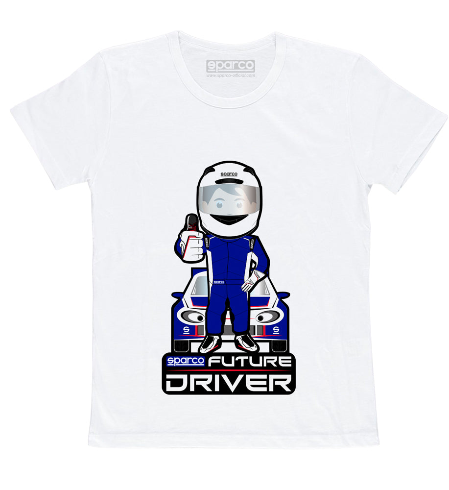 SPARCO 017013BI0911 T-shirt children's FUTURE DRIVER, white size 9-11 years Photo-0
