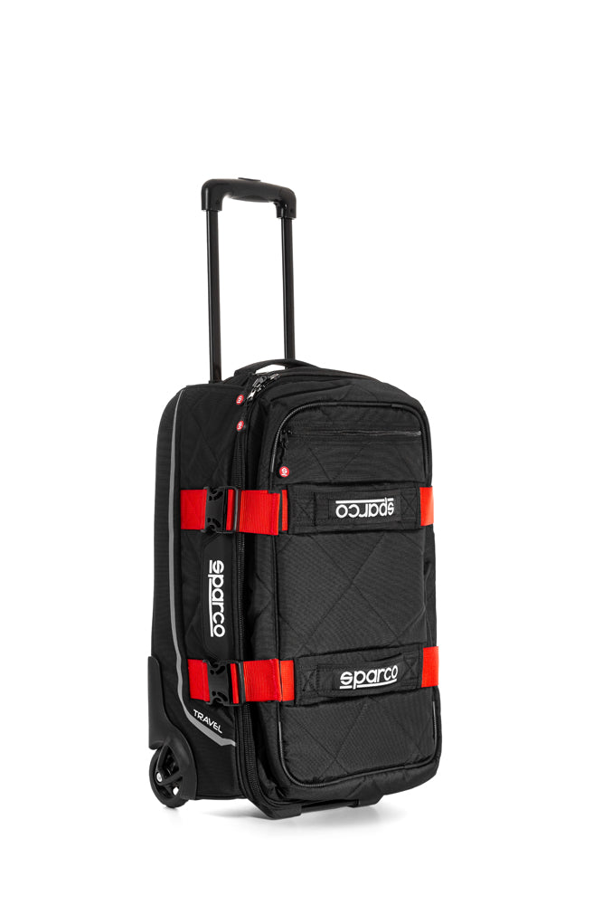 SPARCO 016438NRRS TRAVEL BAG SOFT CABIN SIZE TROLLEY, 3 kg, 25x55x35 cm, black/red Photo-0